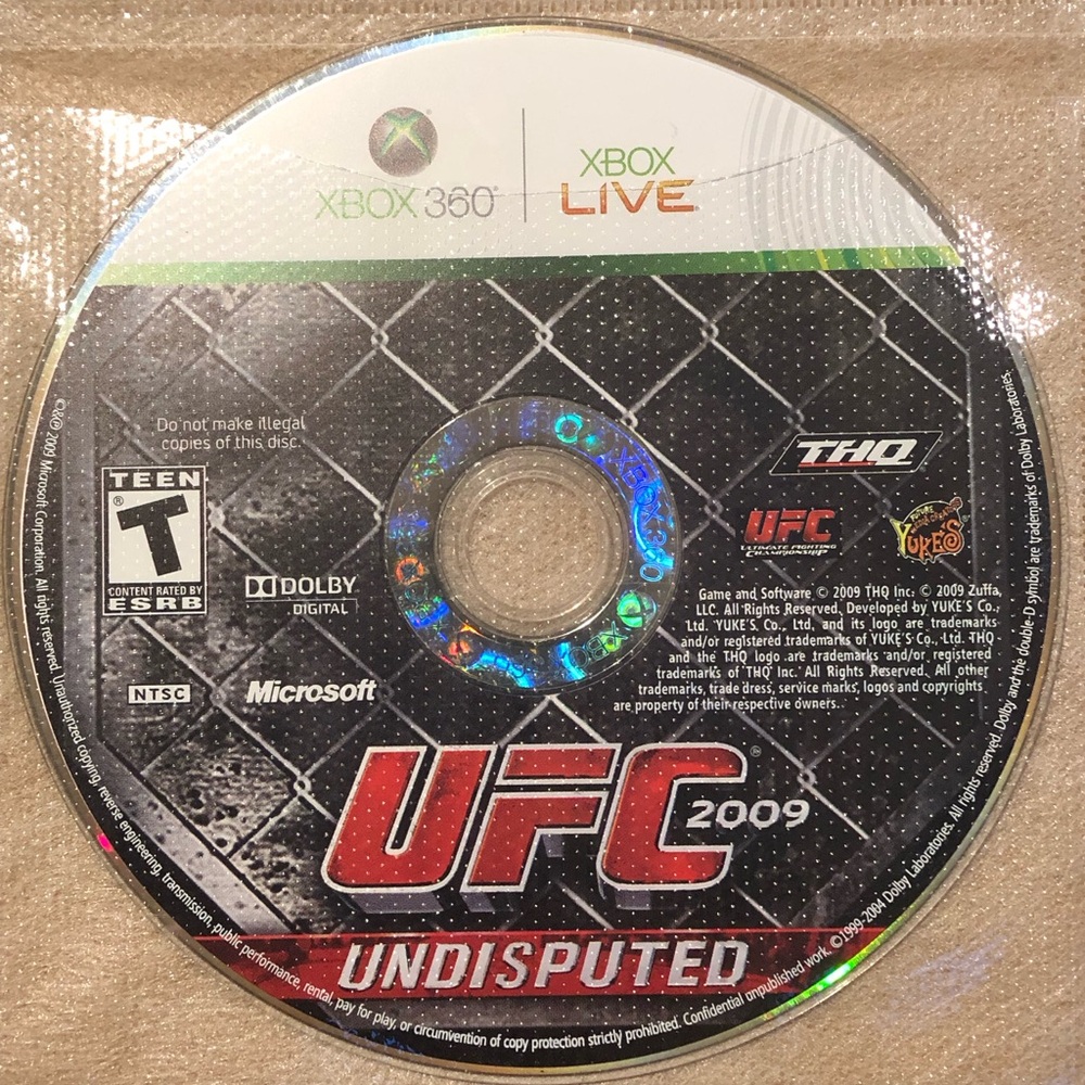 3/$40 UFC 2009 Undisputed for Xbox 360 - Disc Only